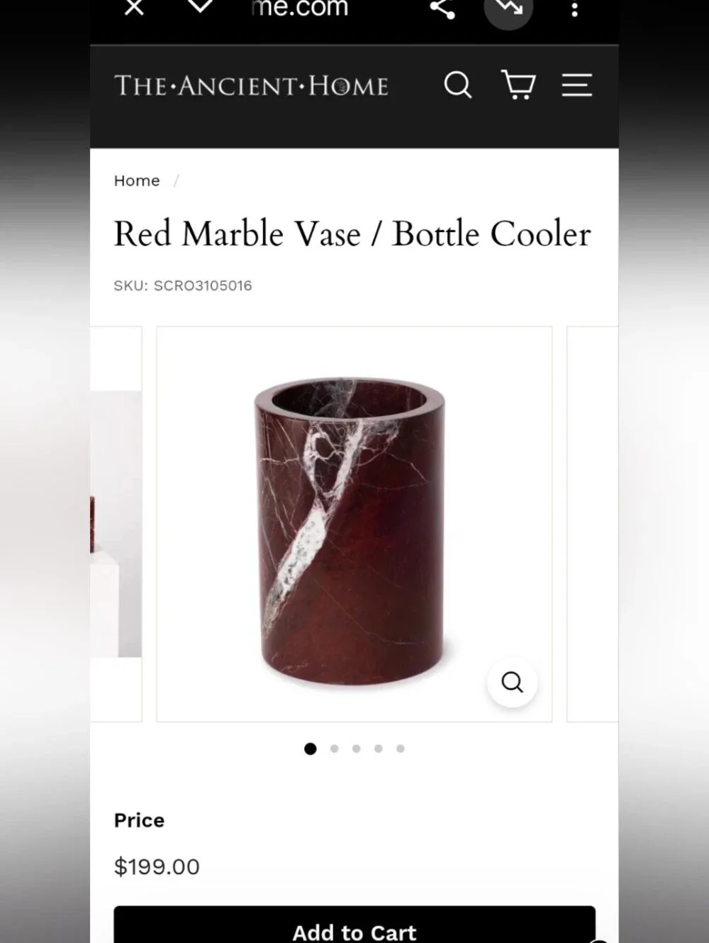 Stunning and Rare Burgundy Marble Wine Chiller Vase. $165 New